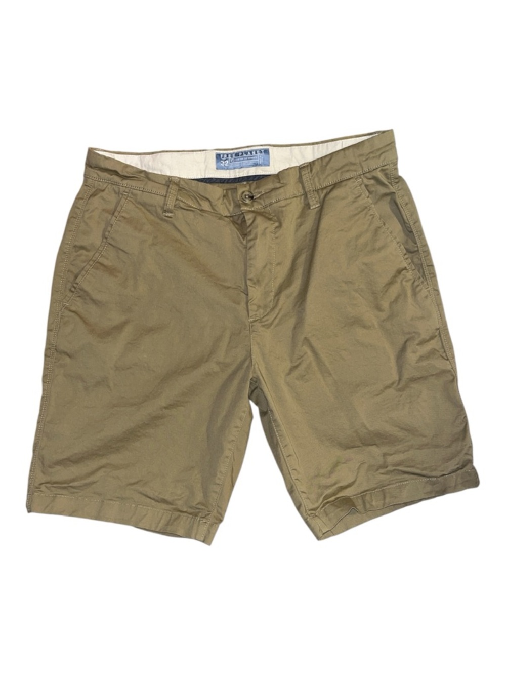 Free Planet Men’s Khaki Chino Shorts Size 32 Stretch Casual Flat Front